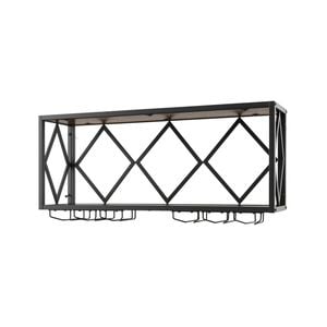 Costway 2pcs Wall Mounted Wine Rack 2-tier Wine Storage Shelf - Black