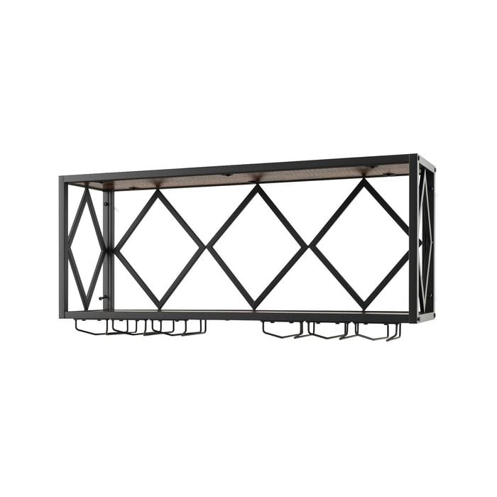 Costway 2pcs Wall Mounted Wine Rack 2-tier Wine Storage Shelf - Black