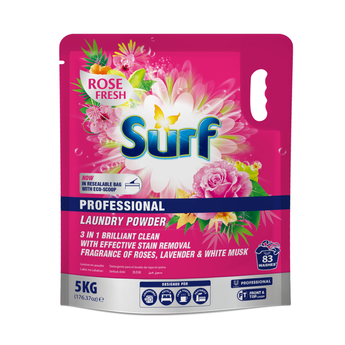 Surf 5kg Rose Fresh Professional Laundry Powder Pouch