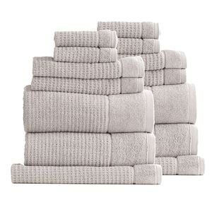 14pc Renee Taylor Cambridge Textured Bath/hand/face Towel Pumice Stone