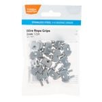 Taskmaster 3mm 316 Stainless Steel Wire Rope Grips - 12 Pack