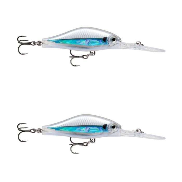 2x Rapala 5cm Shadow Rap Jack Deep Dive Crankbait Fish Lures - Albino Shiner