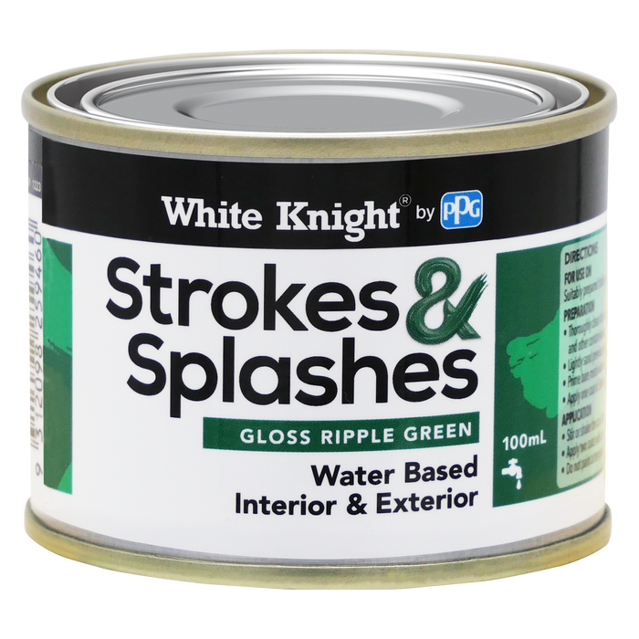 White Knight 100ml Ripple Green Gloss Strokes And Splashes Paint