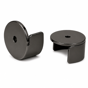 Pillar 25mm Gun Metal Grey Curtain Rod Stirrup Bracket - 2 Pack