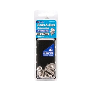 Zenith M6 x 12mm Stainless Steel Mushroom Head Bolt And Nut - 5 Pack