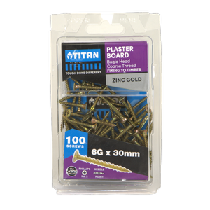 Titan 6G x 30mm PH2 Plasterboard Screw - 100 Pack