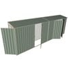 Build-a-Shed 0.8 x 6 x 2m Hinged Door Tunnel Shed with Double and Single Hinged Side Doors - Green