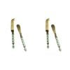 2x 2pc LVD Brass Cheese Knife & Spreader Faro - Gold/Green