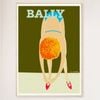 Galrie Bally Shoes 1980 Vintage Advertising Poster by Pierre FixMasseau for Home Decor, Wood Frame, A4 21 x 30cm (8 x 12inch)
