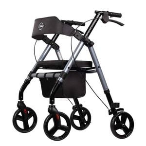 Rollator Mobility Walker With Seat And Padded Backrest - Midnight