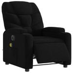 vidaXL Electric Massage Recliner Chair Office Armchair Single Sofa Black Fabric