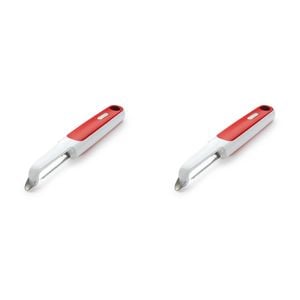 2PK Zyliss Soft Skin Serrated Peeler Kitchen Utensil - White/Red