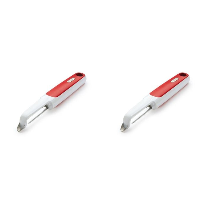 2PK Zyliss Soft Skin Serrated Peeler Kitchen Utensil - White/Red