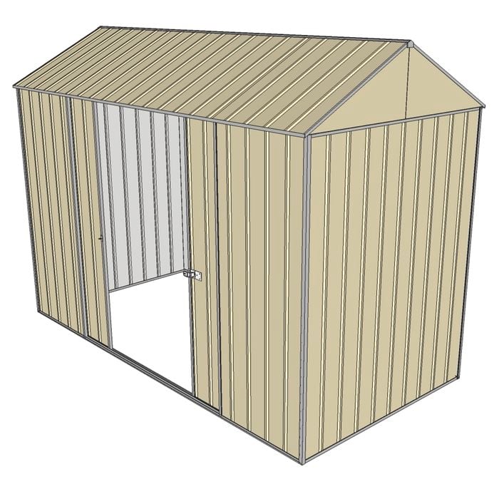 Build-a-Shed 1.5 x 3.0 x 2.3m Gable Double Sliding Side Door Shed - Cream