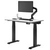 Desky Dual Mini Sit to Stand White Desk 1000x600mm Matte Black Frame