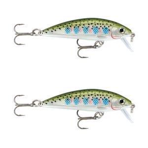 2x Rapala 7cm X Rap Countdown Sinking Minnow Fishing Lures - Rainbow Trout