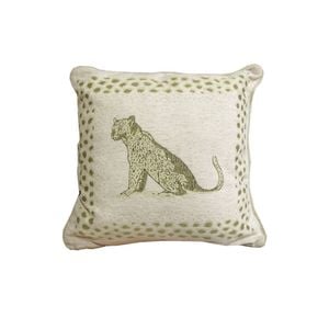 J.Elliot Home Leopard Natural Tapestry Square Cushion 45x45cm
