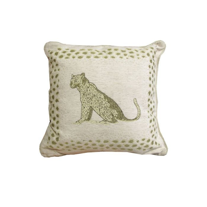 J.Elliot Home Leopard Natural Tapestry Square Cushion 45x45cm