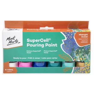 Mont Marte 60mL x 6 Piece Midnight Ocean SuperCell Pouring Paint Set