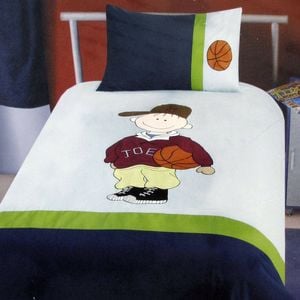 Bloomington Dude Basketball Embroidered Quilt Cover Set Single