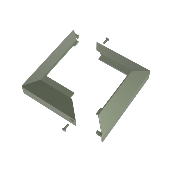 ProtectorAl 100 x 100mm Pale Eucalypt Aluminium 2 Part Flanged Post Domical Cover Plate