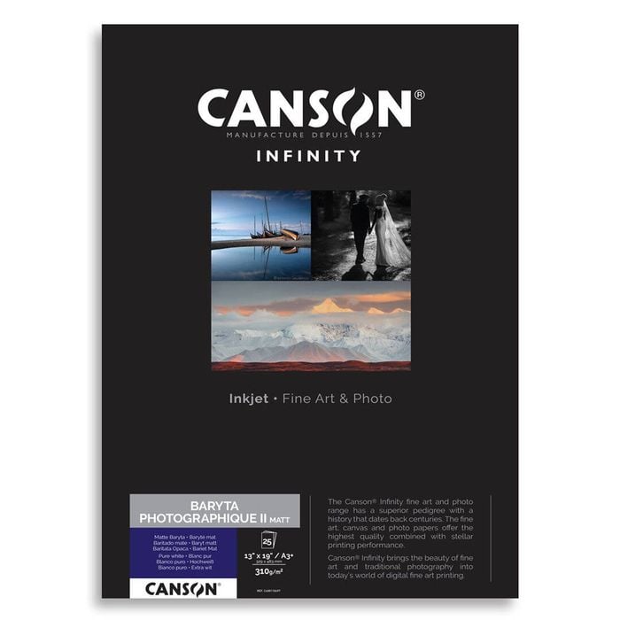 Canson Baryta Photographique Ii Matt 310gsm A3+ X 25 Sheets