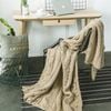 CottonMore 100% Handmade Super Soft Acrylic Knitted Blanket Bedspread Throw Rug Taupe