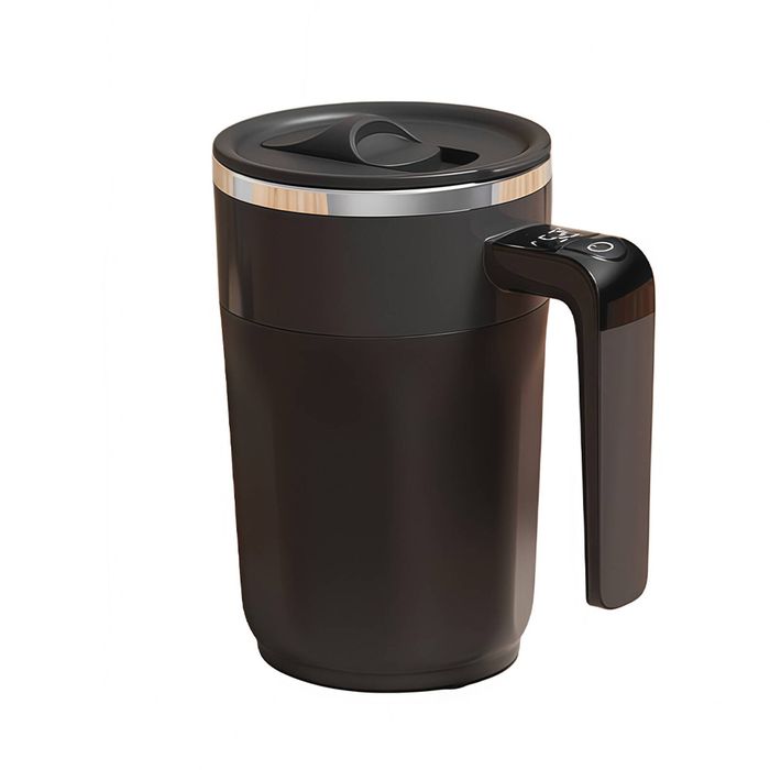 Catzon Self Stirring Coffee Cup 400ml Magnetic Automatic Mug With Digital Display-black