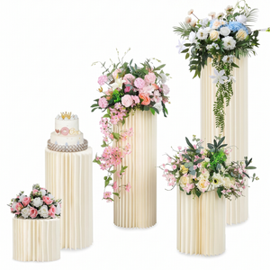 5 Hard Carboard Display Stand Round Plinth Cylinder Pedestal Wedding Flower