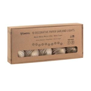 Lytworx Warm White Paper Garland Lights - 10 Pack