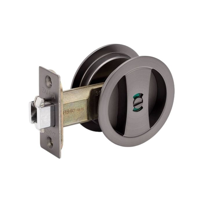Zanda 50mm Graphite Nickel Round Cavity Sliding Privacy Set