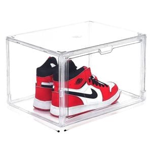 Digitel Clear Stackable Shoe Organizer with Magnetic Door