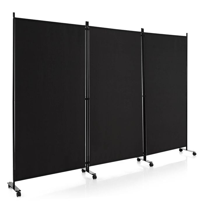 Costway 3-panel Room Divider Foldable Privacy Screen Home Office Black