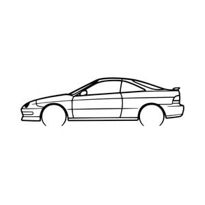 Ignite Laser Honda 2000 Intergra Silhouette Metal Wall Art Rustic Metal 23.6inch/60cm