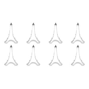 8PK R&M Eiffel Tower Cookie Cutter Polyresin Coated Steel 11cm - White