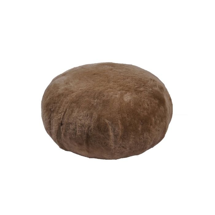 Huxford Grove Shorn Sheepskin Pouffe Leather Base 60cm - Butterscotch