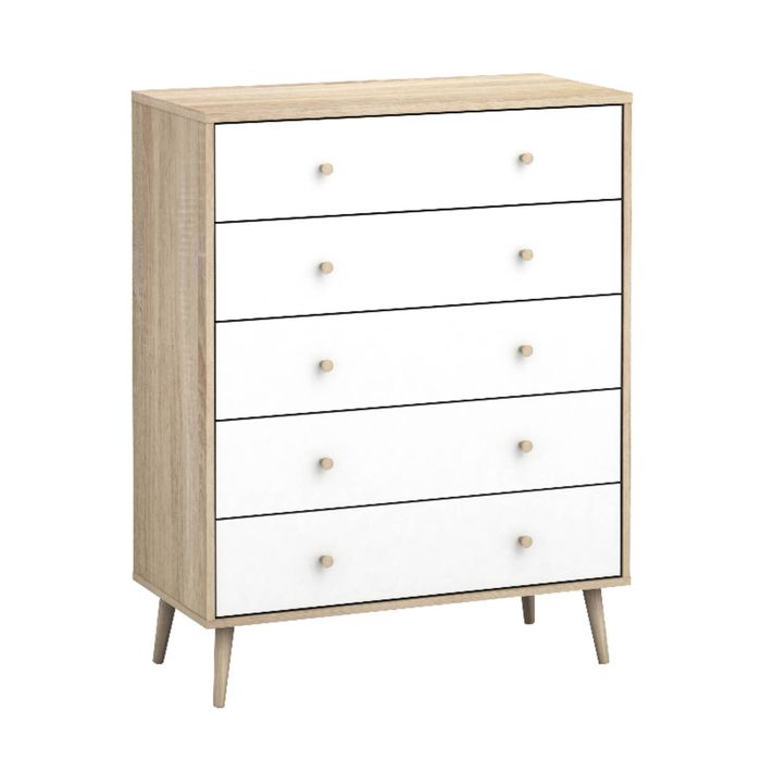 Cosmoliving Adriana Chest Of 5 Drawers Tallboy Dressers Storage Furniture