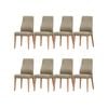 Rosemallow Dining Chair Set of 8 PU Leather Seat Solid Messmate Timber - Silver