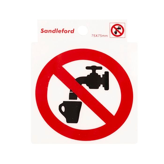 Sandleford 75mm Not Drinking Water Symbol Self Adhesive Sign