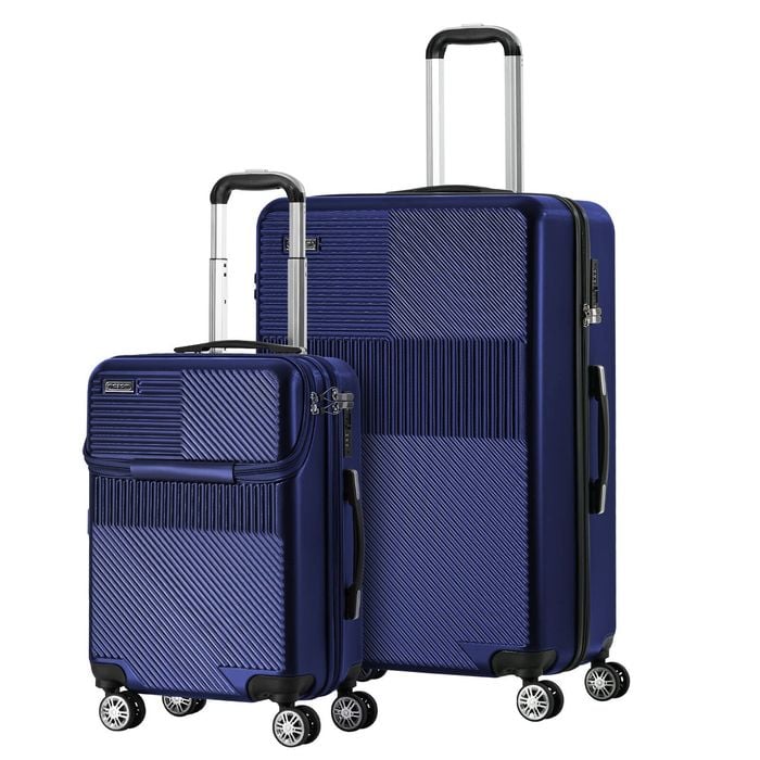 Mazam 2pcs Luggage Suitcase Trolley Set Travel TSA Lock Carry On Hard Case Navy