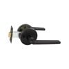 Schlage Matte Black Medio Plus Series Alba Privacy Lever Set with QuickFix
