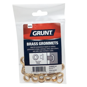 GRUNT 8mm Webbing Accessory Brass Plated Grommet - 50 Pack
