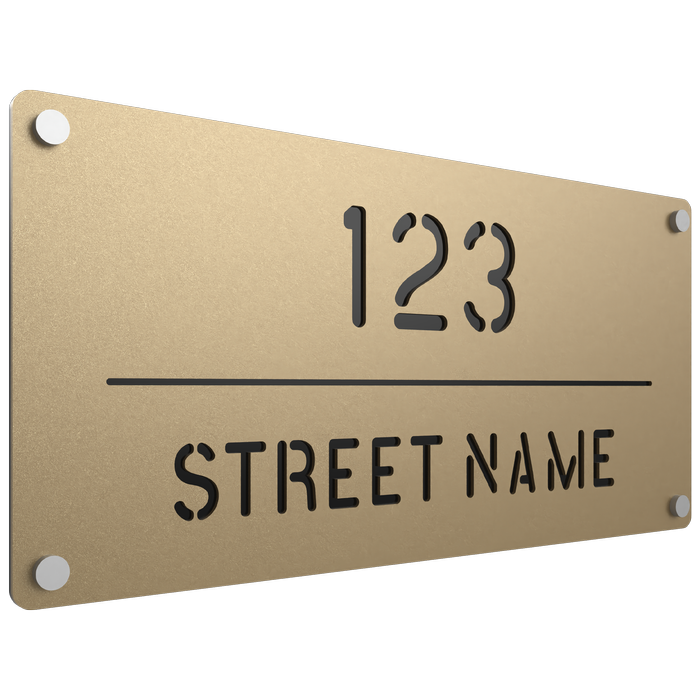 ProtectorAl 580 x 280mm Gold Matt ACM Cut Through Custom House Sign
