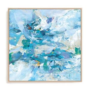 Artey | Exuding Summer Blue - Framed Canvas - Natural Frame - 84 x 84cm
