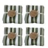 4x3pc Cdsi Eleanor Tea Towel Striped Recycled Cotton Set Olive 50x70cm