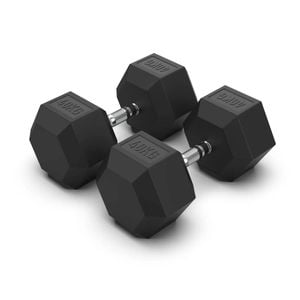 Brixx 40kg Rubber Hex Dumbbells (sold In Pairs)