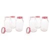 2x 4pc Appetito 1L Mason Preserving Jars Home/Kitchen Organiser