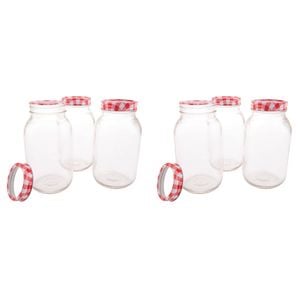 2x 4pc Appetito 1L Mason Preserving Jars Home/Kitchen Organiser