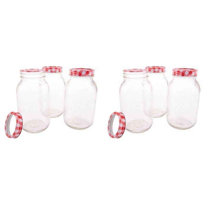 2x 4pc Appetito 1L Mason Preserving Jars Home/Kitchen Organiser