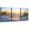 3pcs Beach Sunset Print 100% Australian Made 3 x 40x60cm  (Stretched)